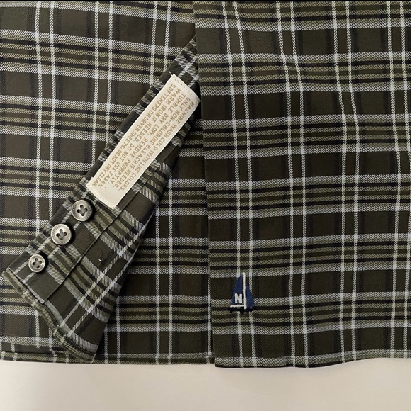 Nordstrom Men’s XL Short Sleeve Plaid Shirt Wrinkle-Resistant Green - Picture 4 of 7